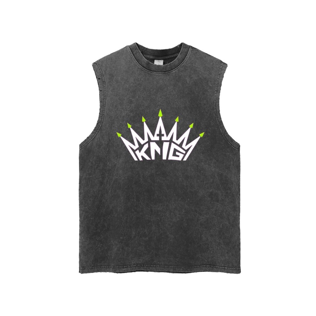 Snow Washed Frayed Hem Tank Top