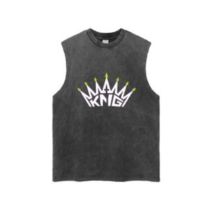 Snow Washed Frayed Hem Tank Top