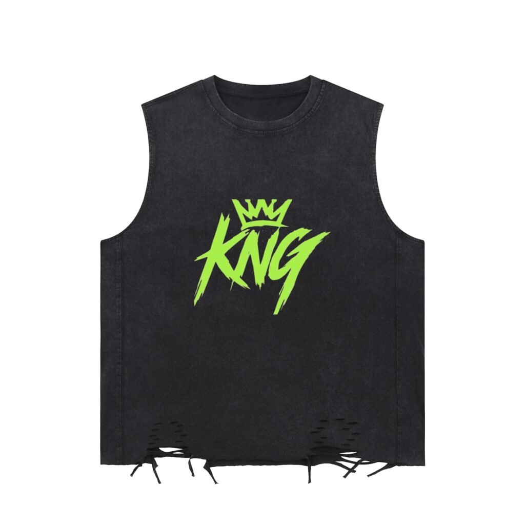 KNG_CARLY — Snow Washed Raw-Hem Tank Top