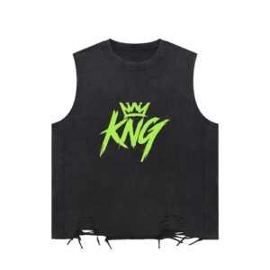 KNG_CARLY — Snow Washed Raw-Hem Tank Top